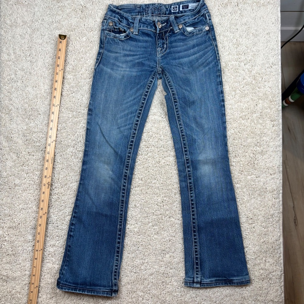 Miss Me Jeans Irene Bootcut Rhinestone‎ Embellished Denim Size 26